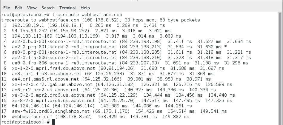 Traceroute command in Linux