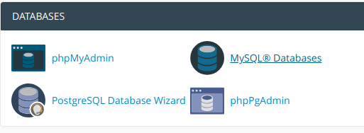 cpanel databases tab